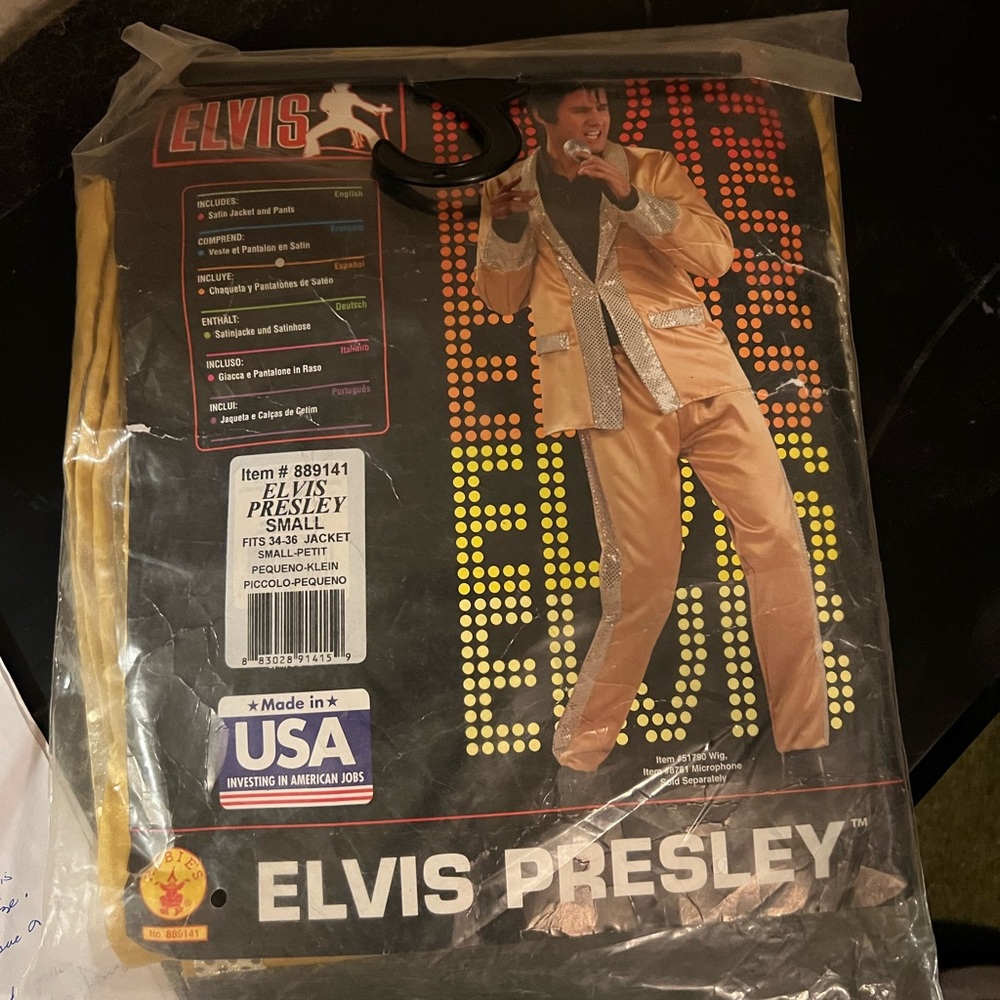 Gold Satin Suit Deluxe Adult Elvis Presley Costume